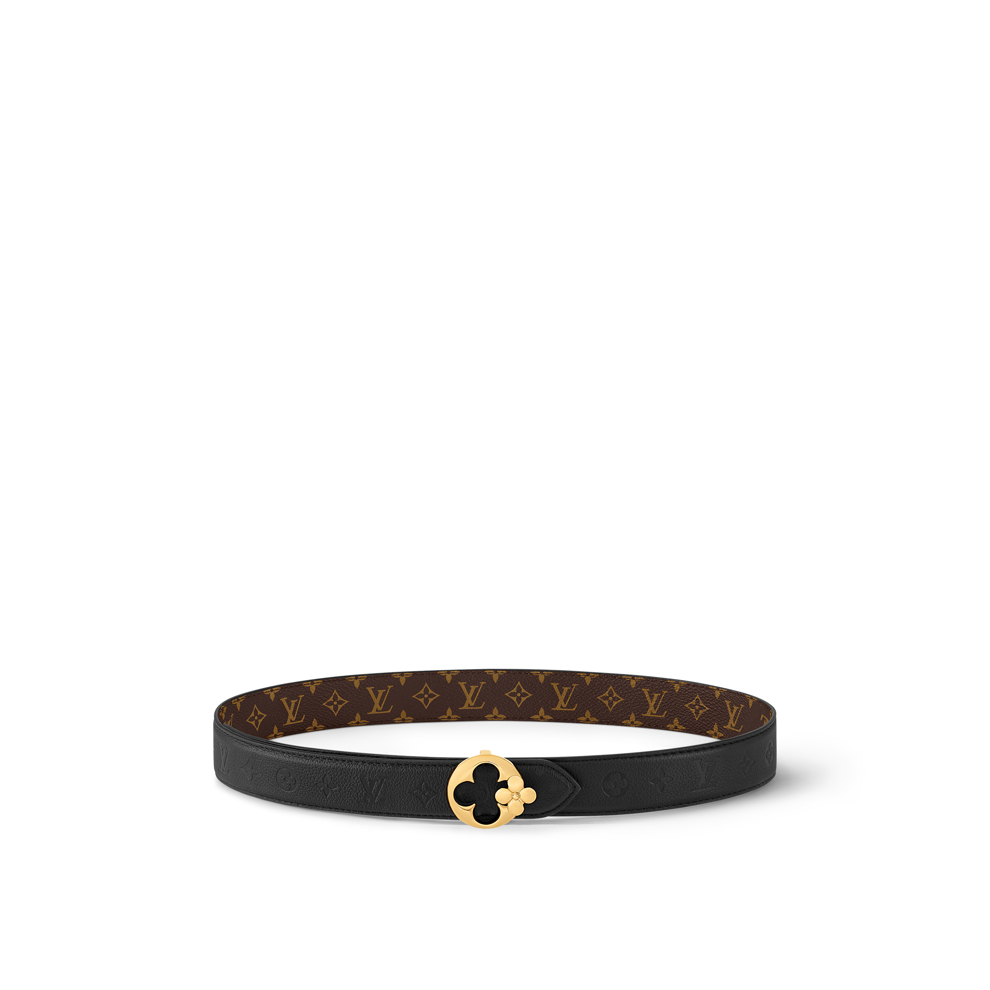 LV Flowergram Round 30mm Reversible Belt Monogram Women Accessories LOUIS VUITTON